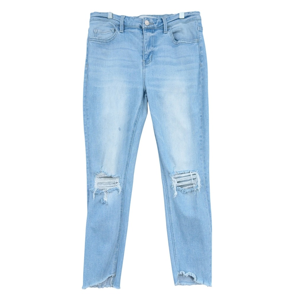 Bridge by GLY Mid Rise Ankle Skinny Jeans Womens 30 Cotton Spandex Light Blue